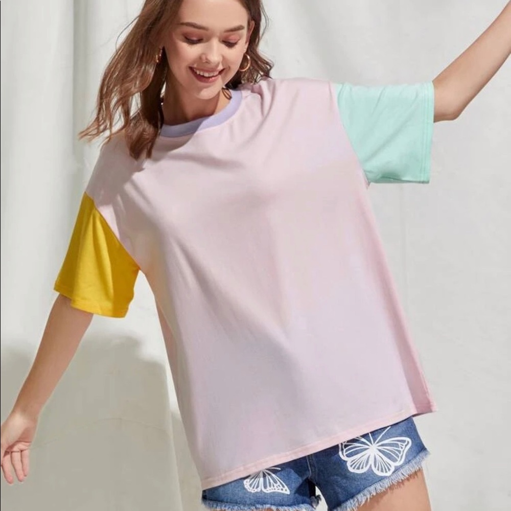 🔥2for$25🔥Oversized color block tee